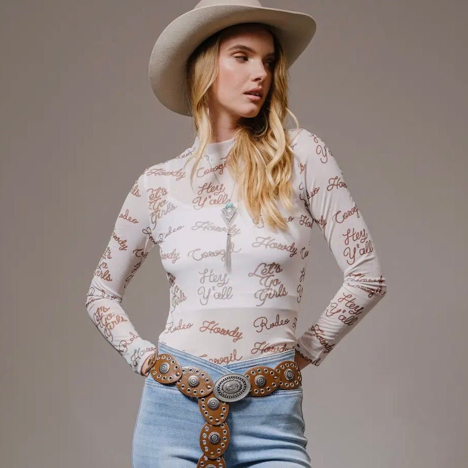 Cowgirl Mesh Long Sleeve