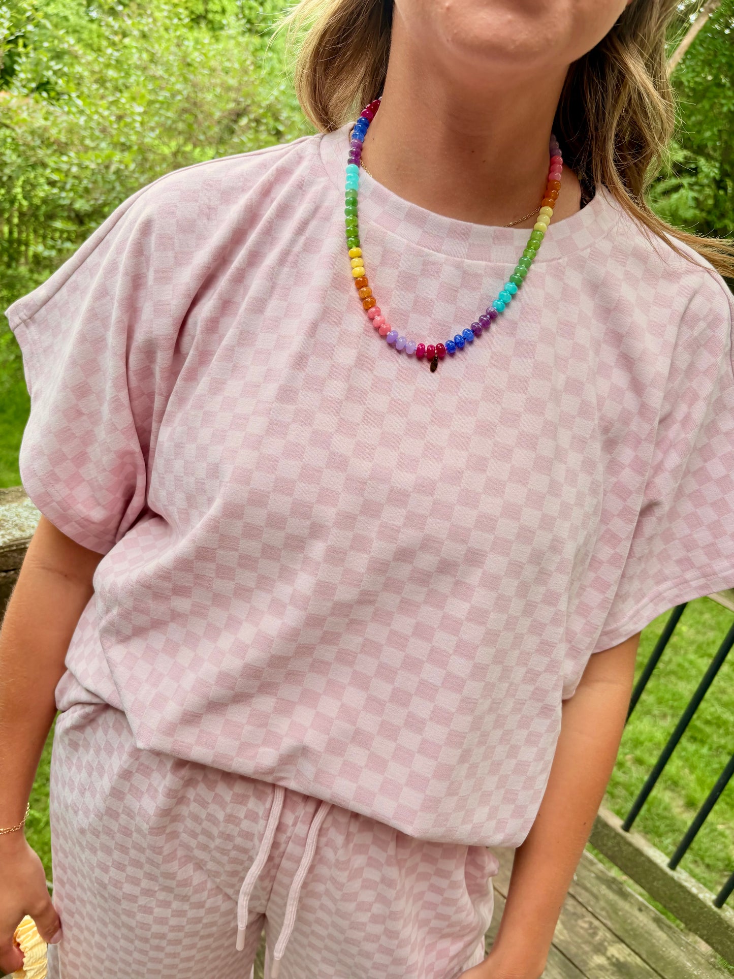 Pink Checkered Lounge Set