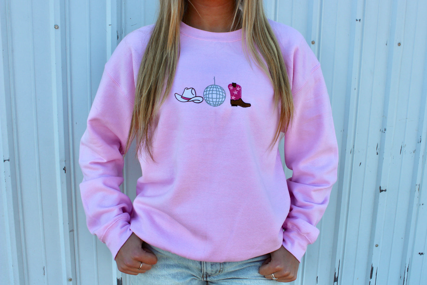Cowgirl Embroidered Crew