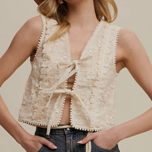 Pearls & Lace Vest
