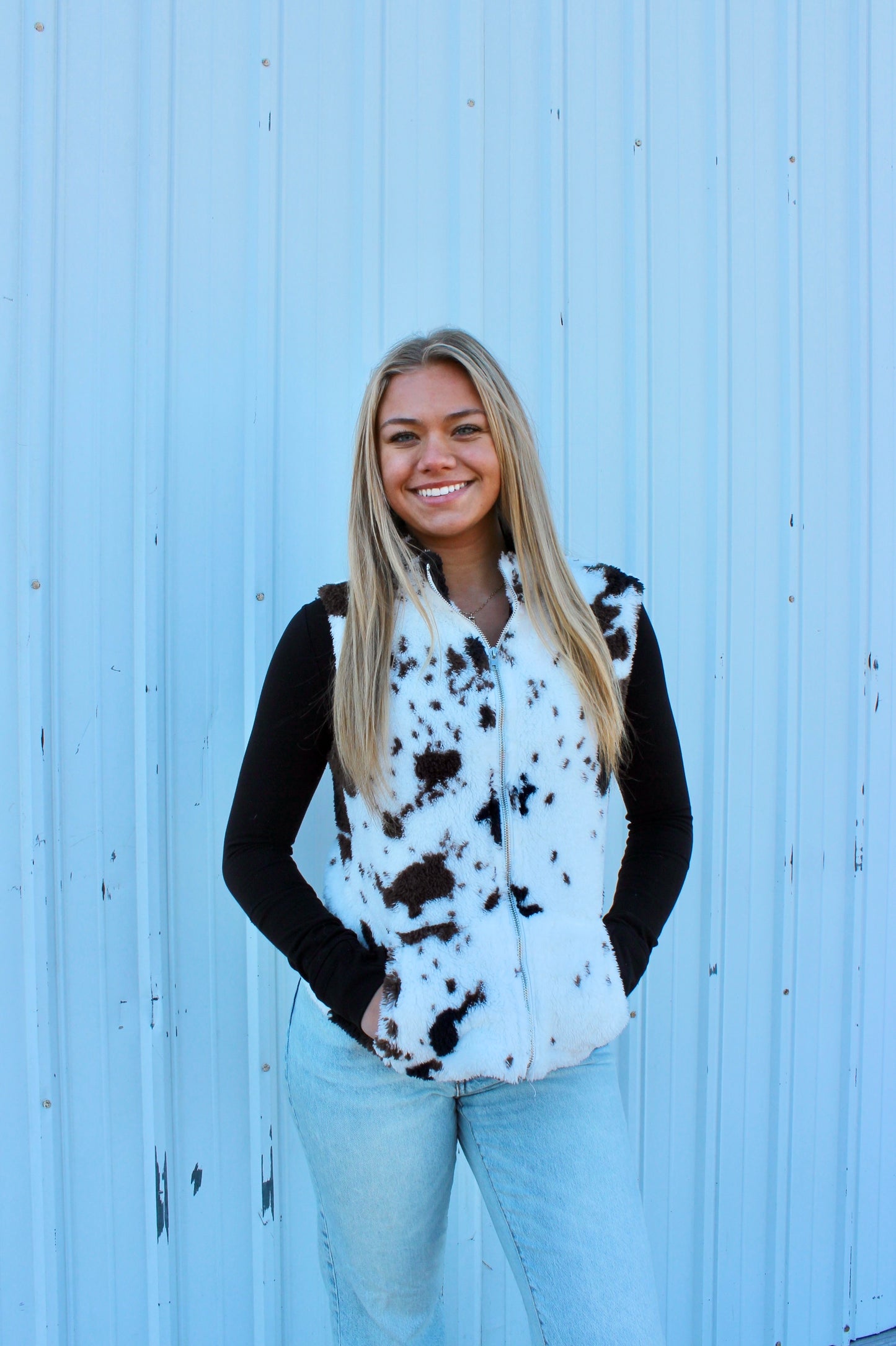 Cow Print Vest