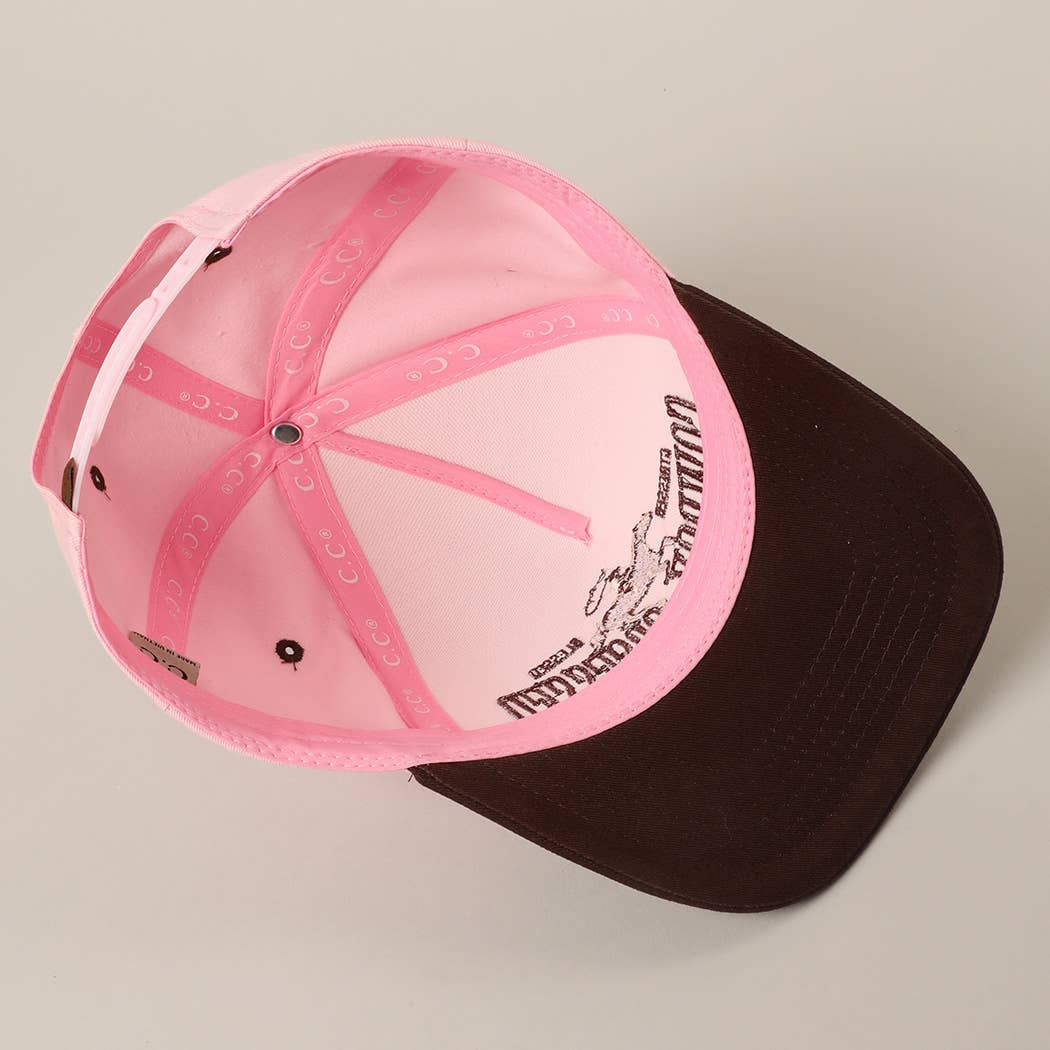 Cowboy Obsessed Letter Horse Embroidery Two-Tone Trucker Hat