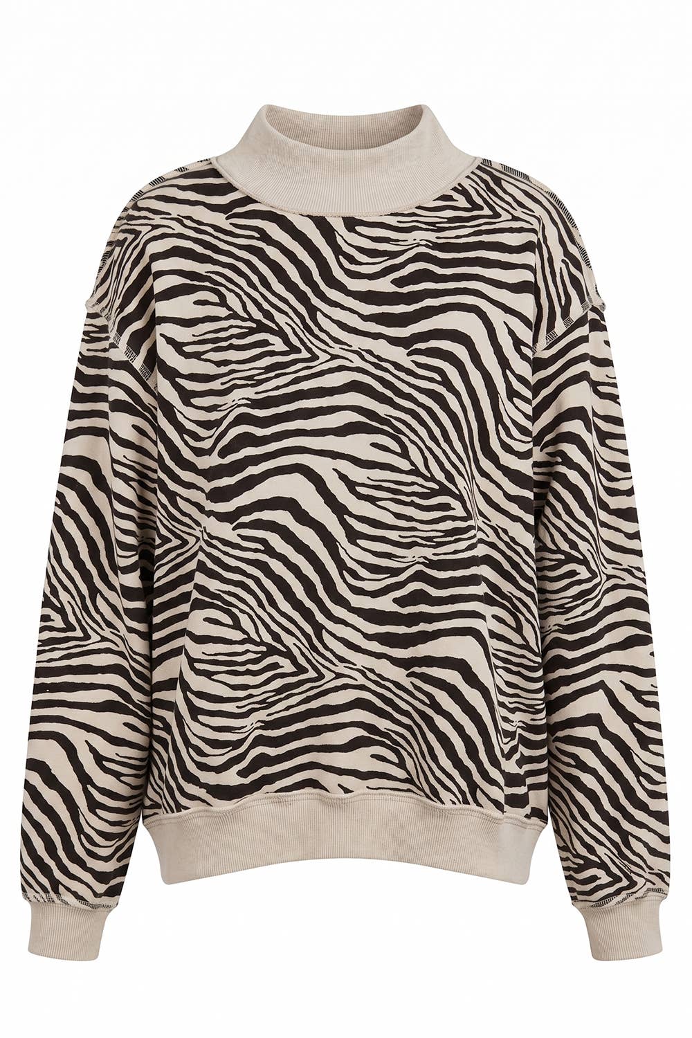 Zebra Mock-Neck Sweatshirt