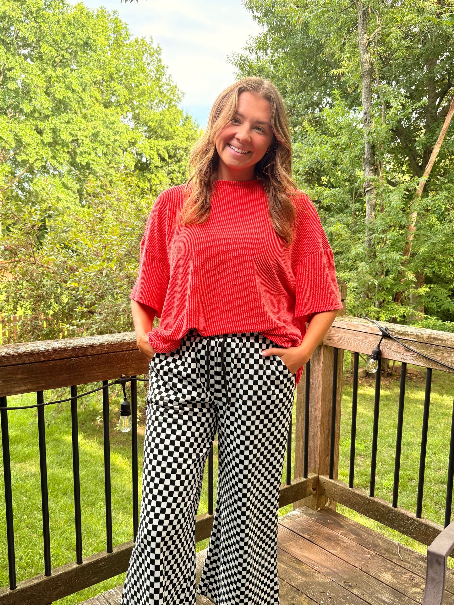Black Checkered Lounge Pants
