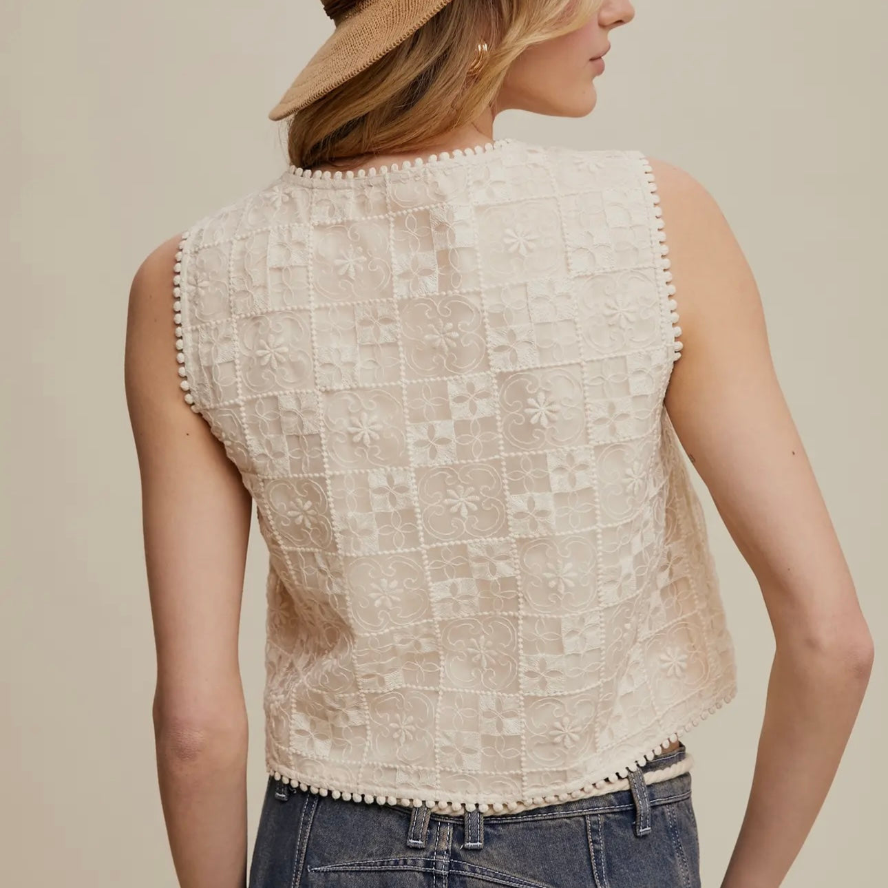 Pearls & Lace Vest