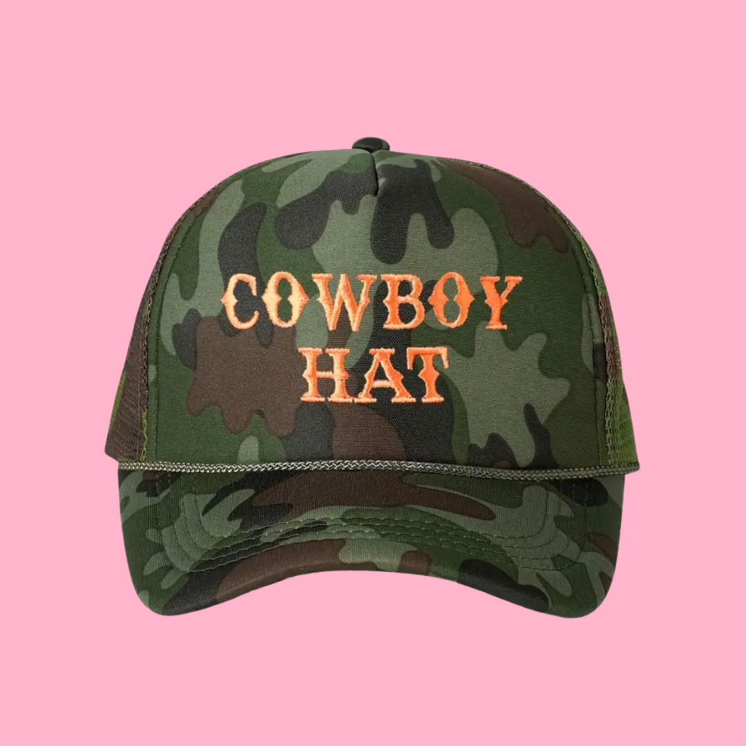 Camo Cowboy Hat Trucker Hat