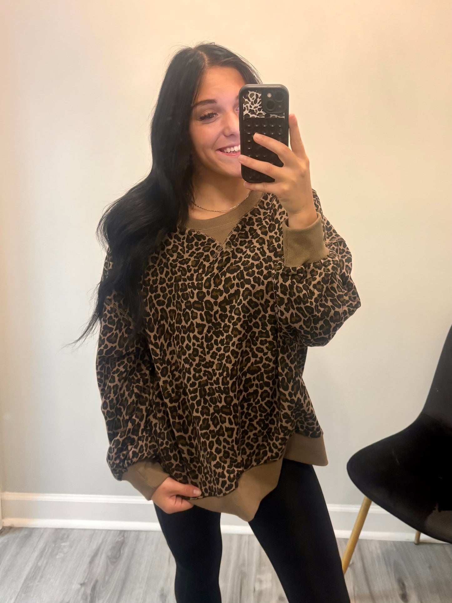 Cocoa Leopard Crewneck