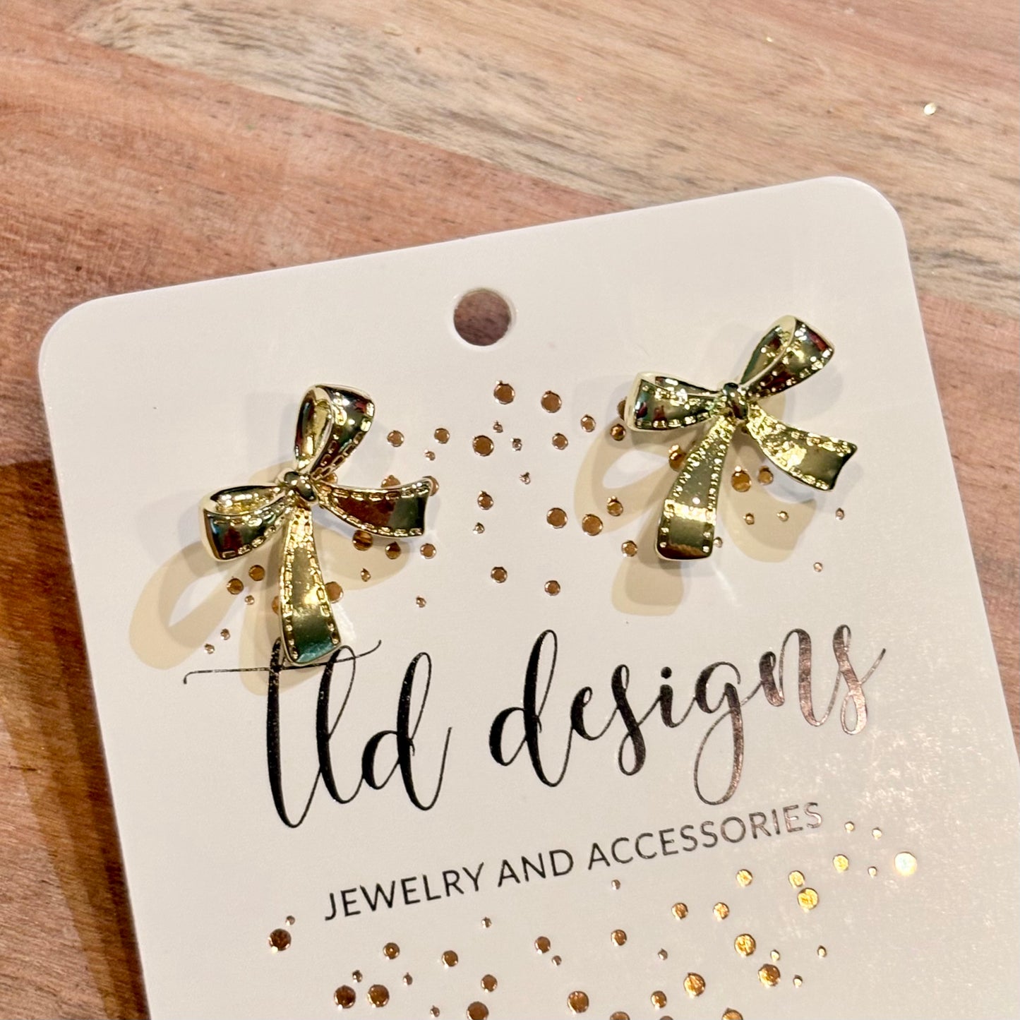 Gold Bow Studs