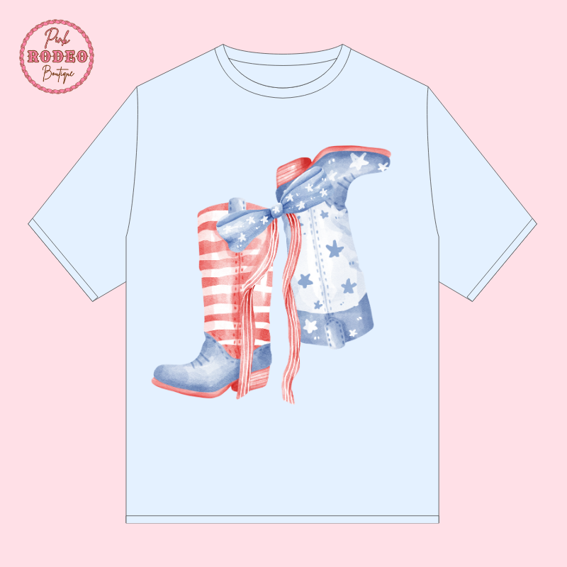 American Flag Boot Tee