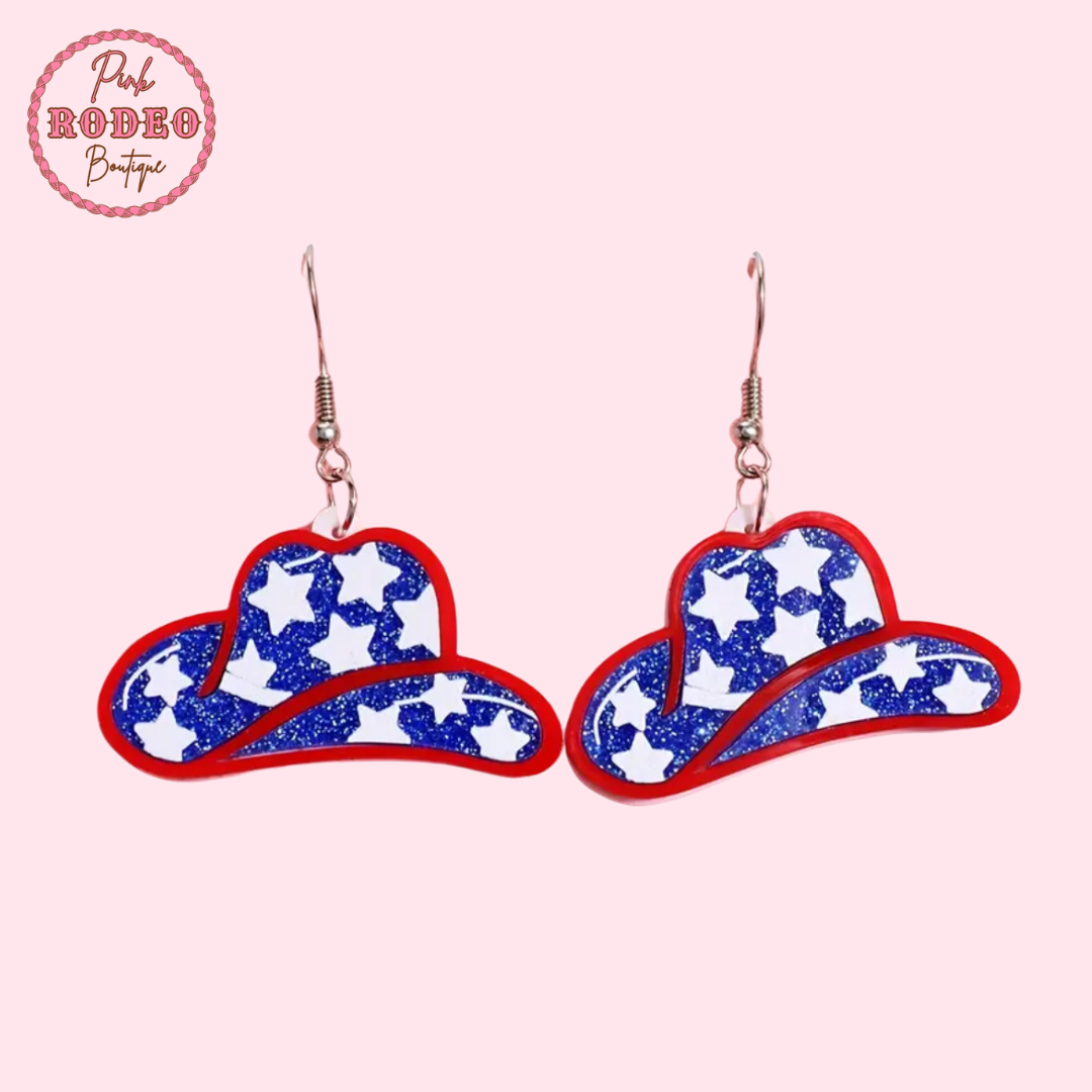 Flag Hat Earrings