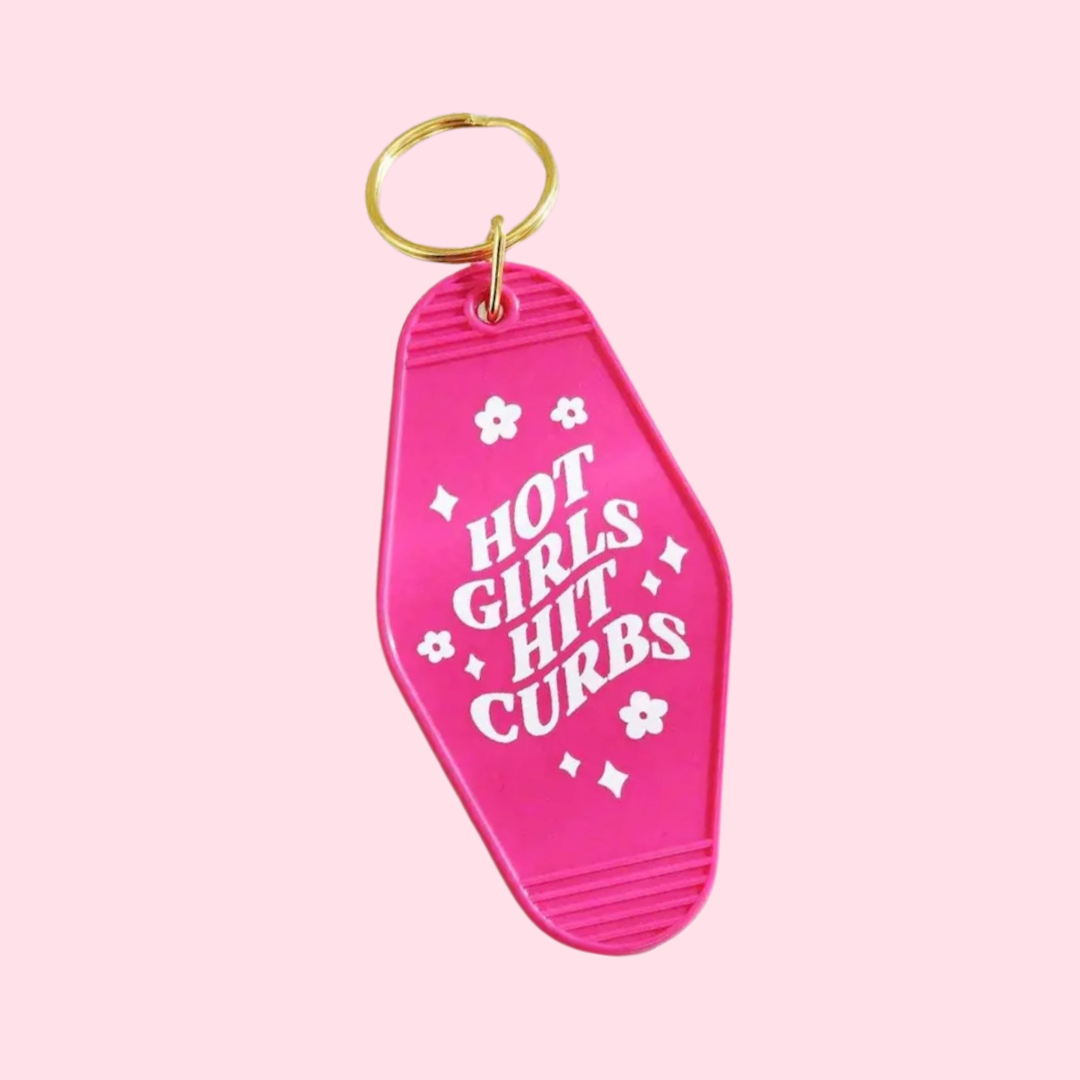 Hot Girls Hit Curbs Keychain