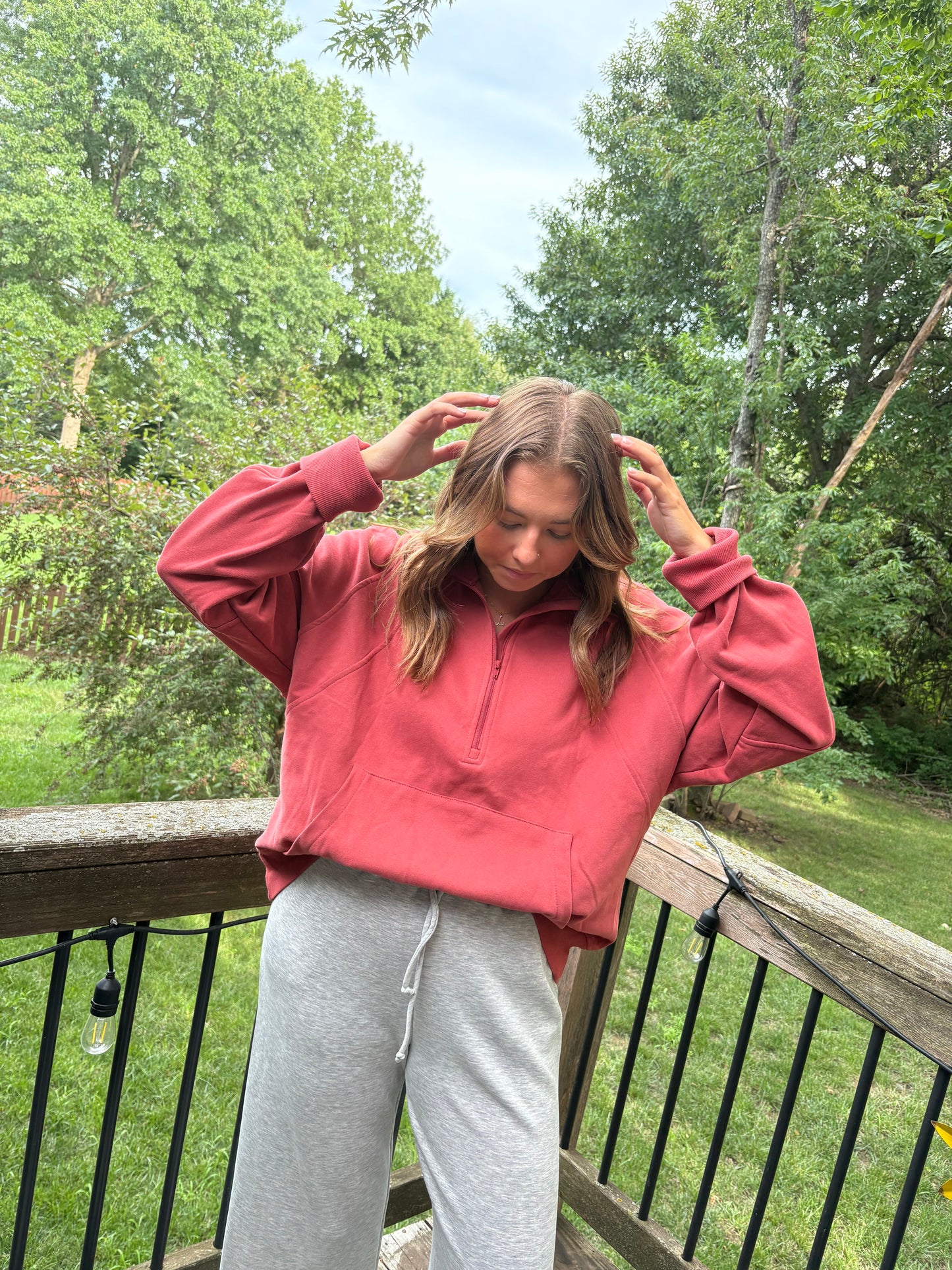 Copper Cropped Quarter Zip