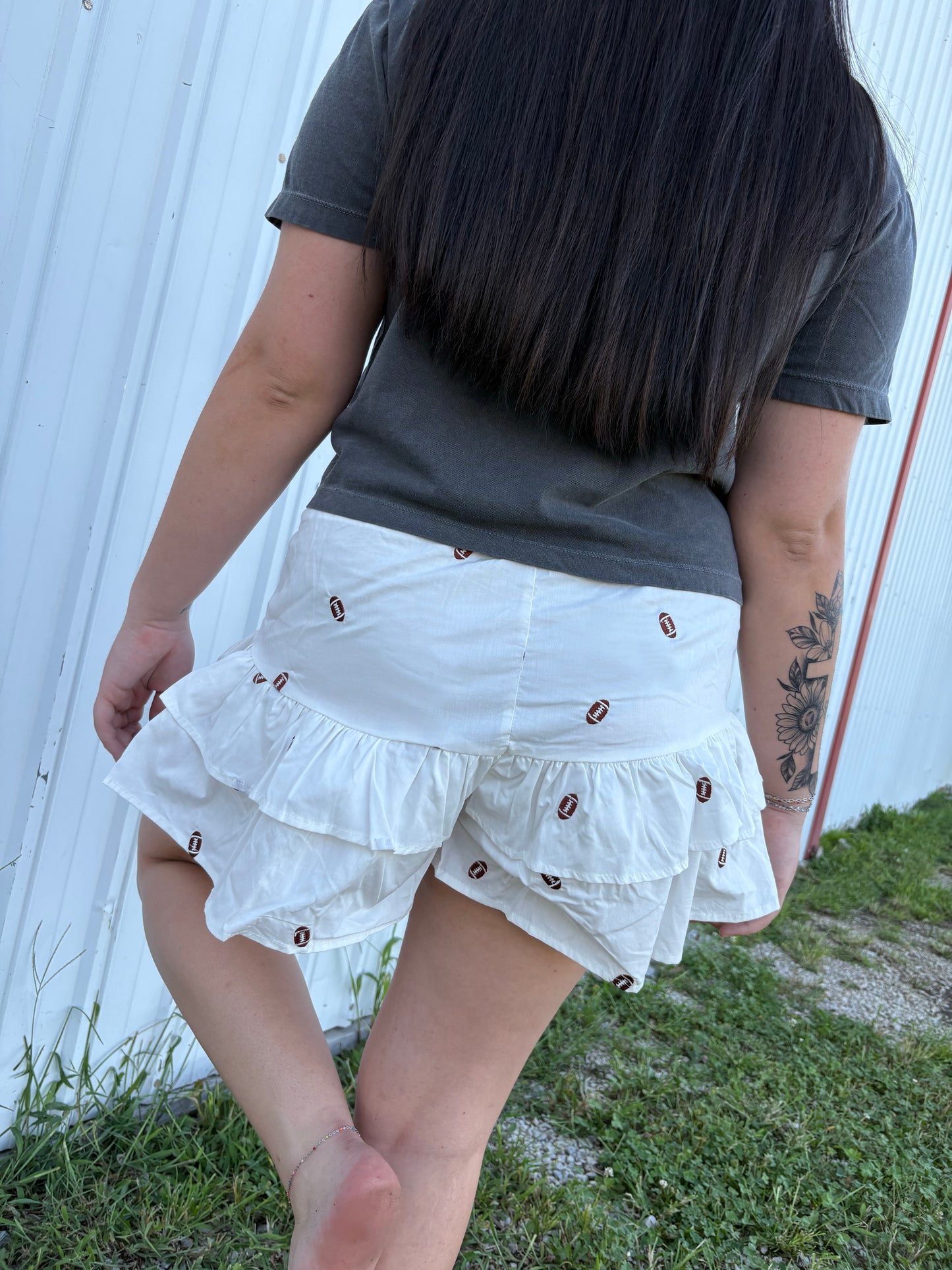 First Down Ruffle Shorts