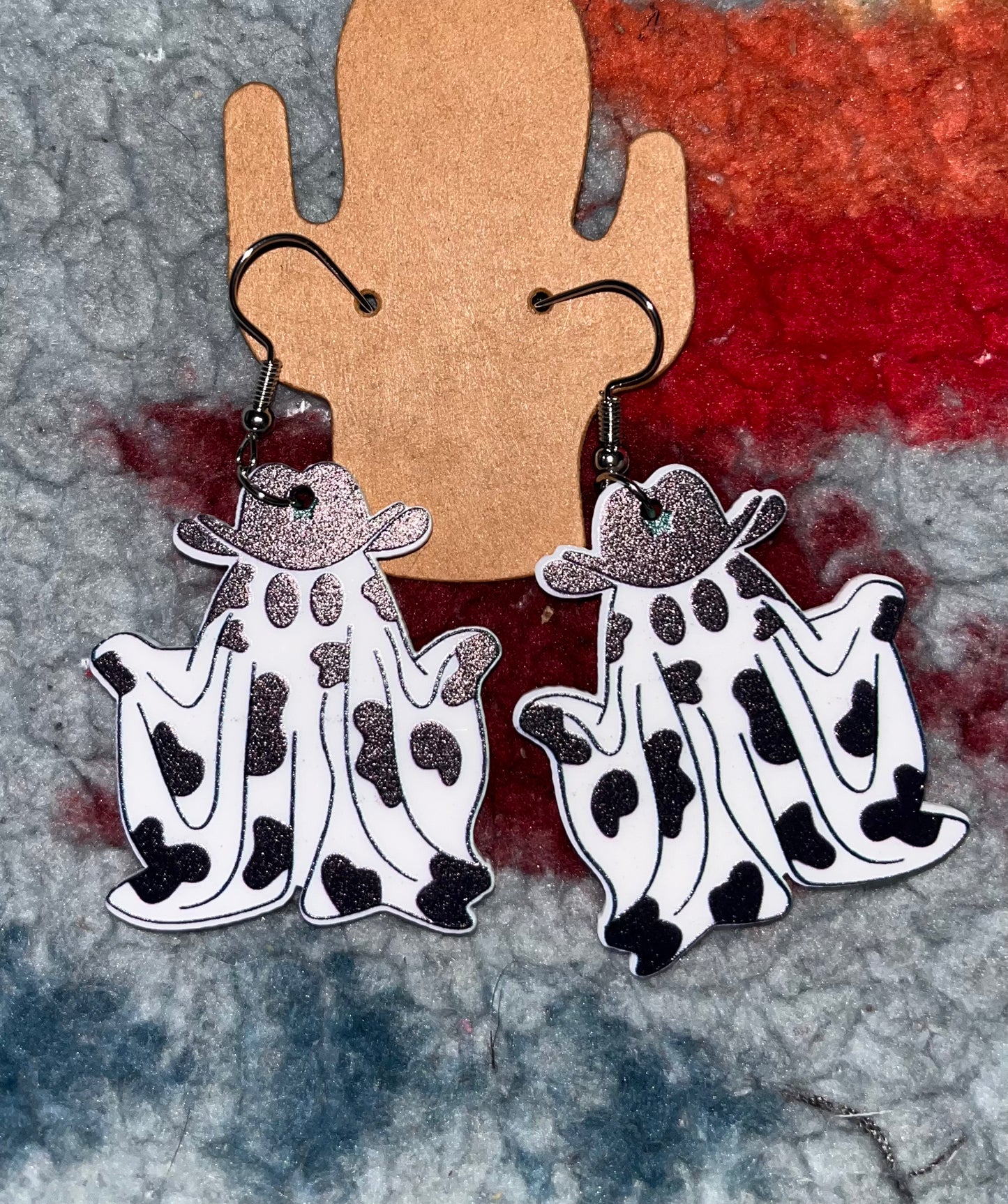 Cow Cowboy Ghost Earrings