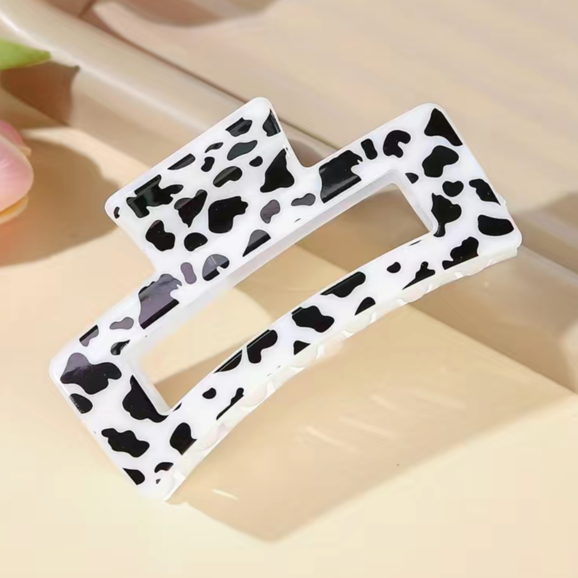Cow Print Hair Clip