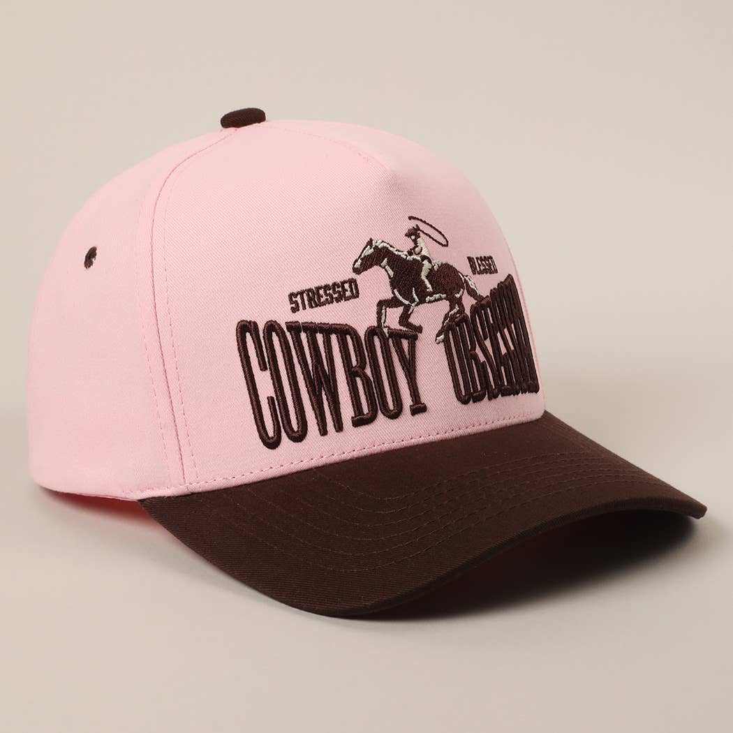 Cowboy Obsessed Letter Horse Embroidery Two-Tone Trucker Hat