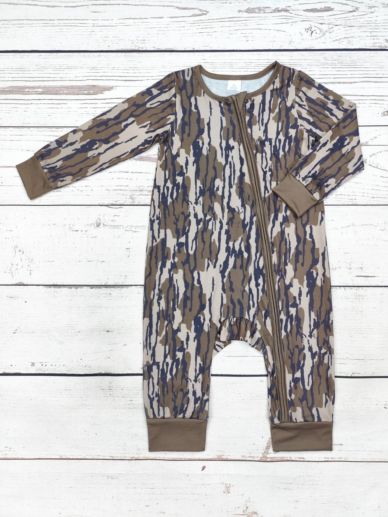 Baby Dark Camouflage Print Zip Sleeper