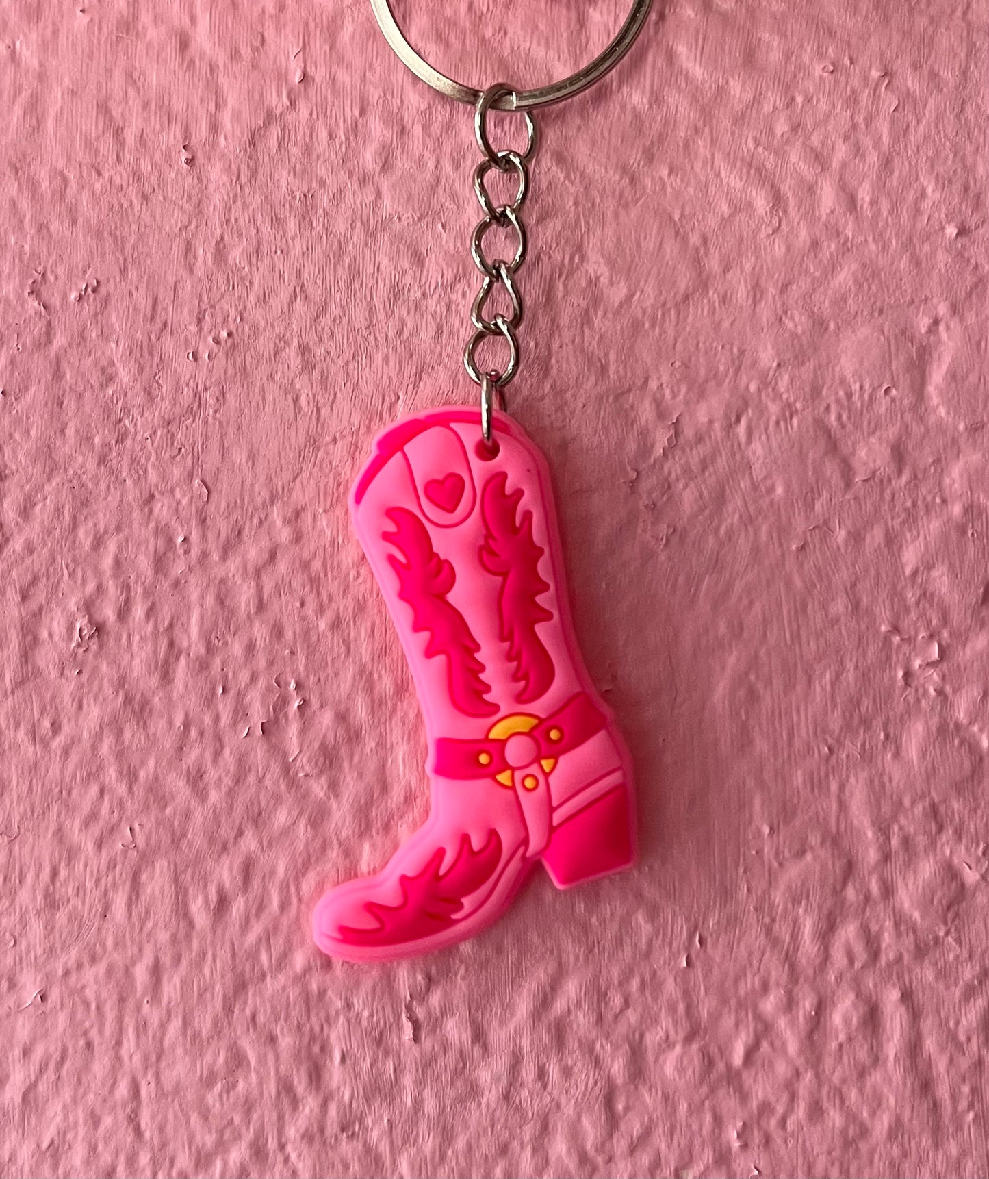 Pink Cowboy Boot Keychain