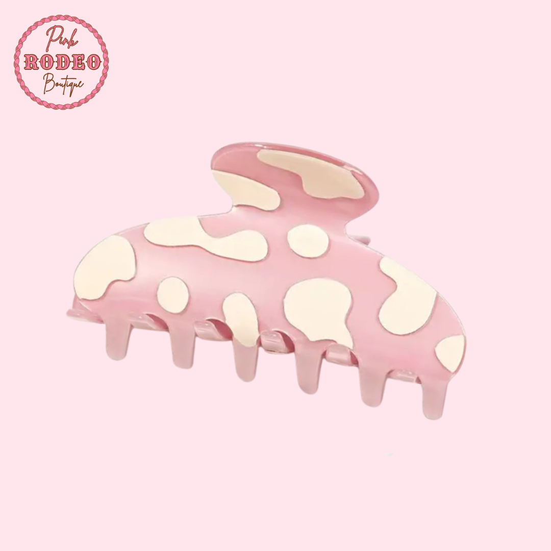 Pink Cow Claw Clip