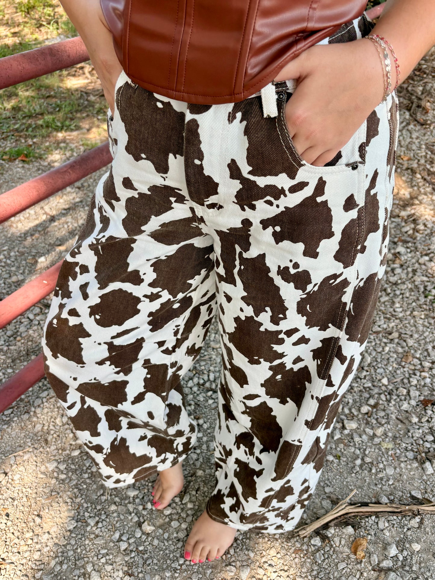 Choco Cow Barrel Jean