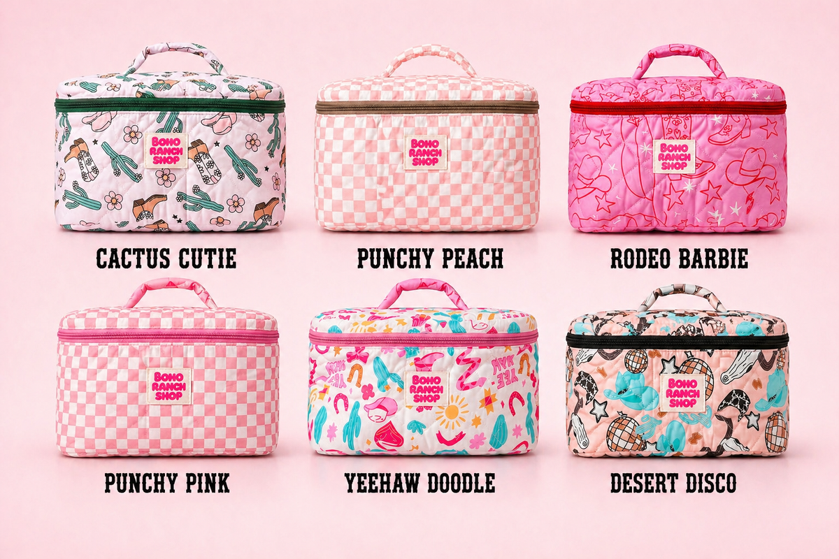 Cowgirl Quilted Cosmetic Bag