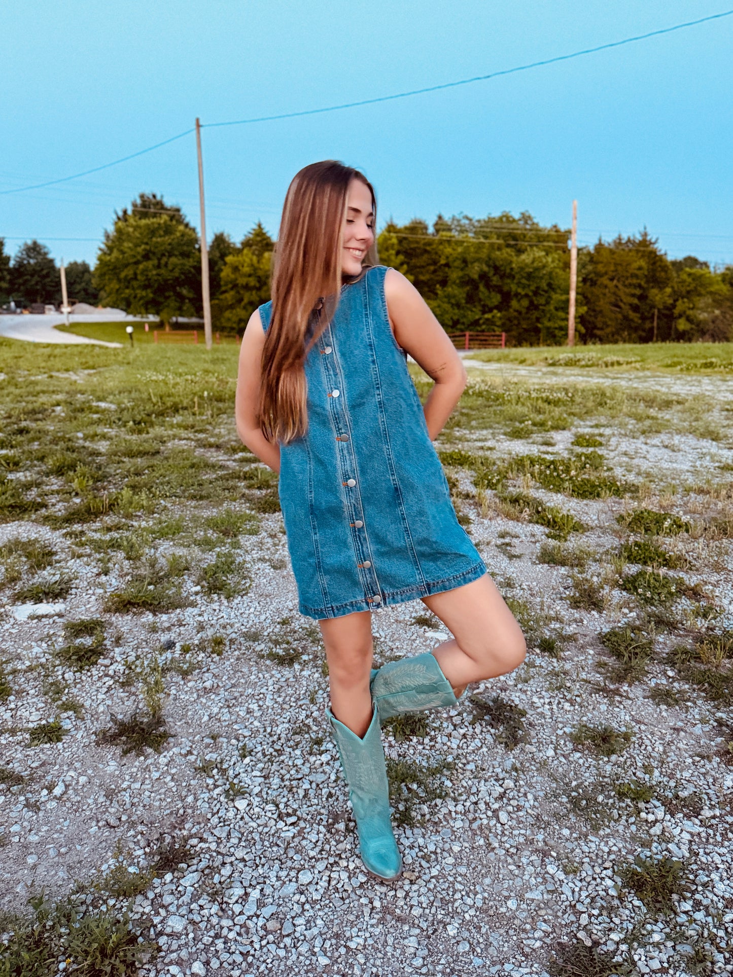 Denim Blues Sleeveless Mini Dress