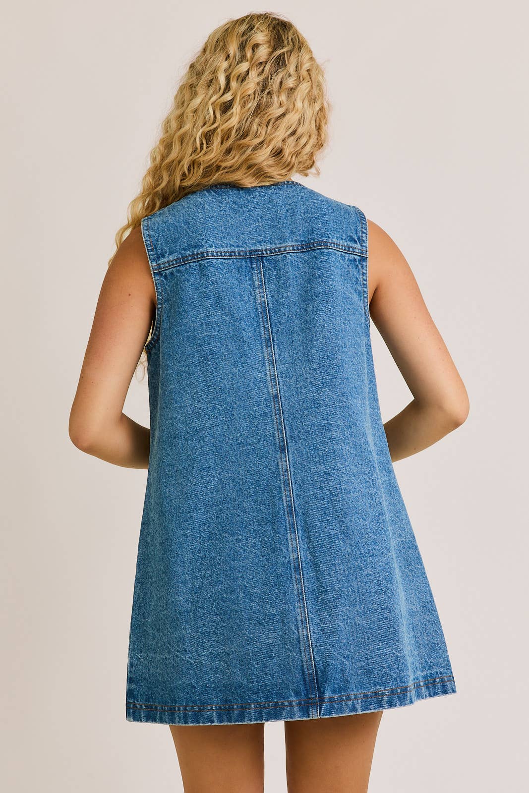 Denim Blues Sleeveless Mini Dress – Pink Rodeo Boutique