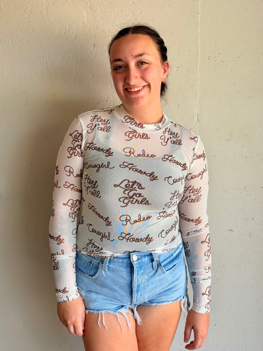 Cowgirl Mesh Long Sleeve