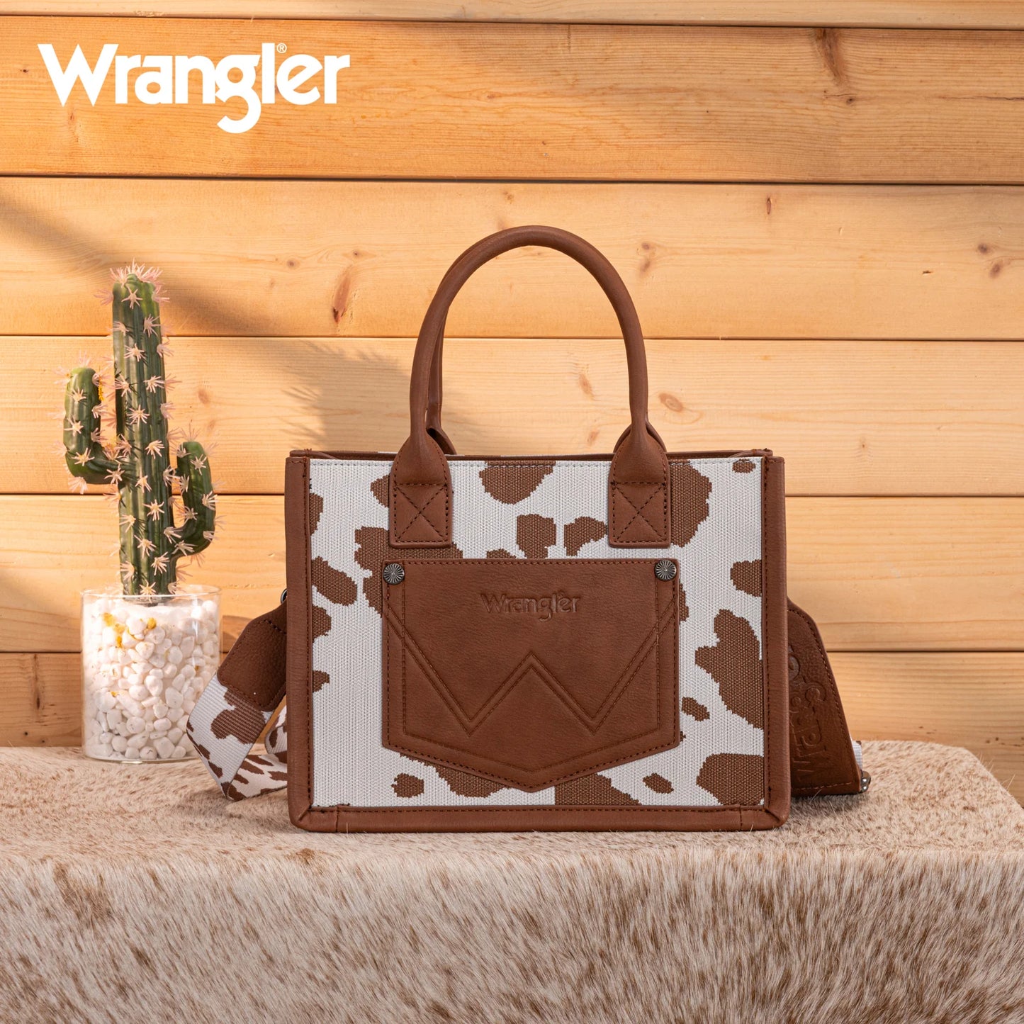Wrangler Cow Print Tote/ Crossbody