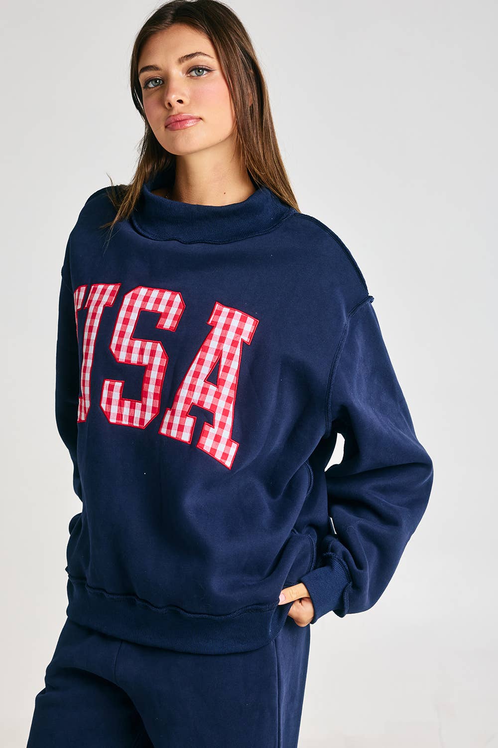 Ginghem USA Mock Neck Sweatshirt