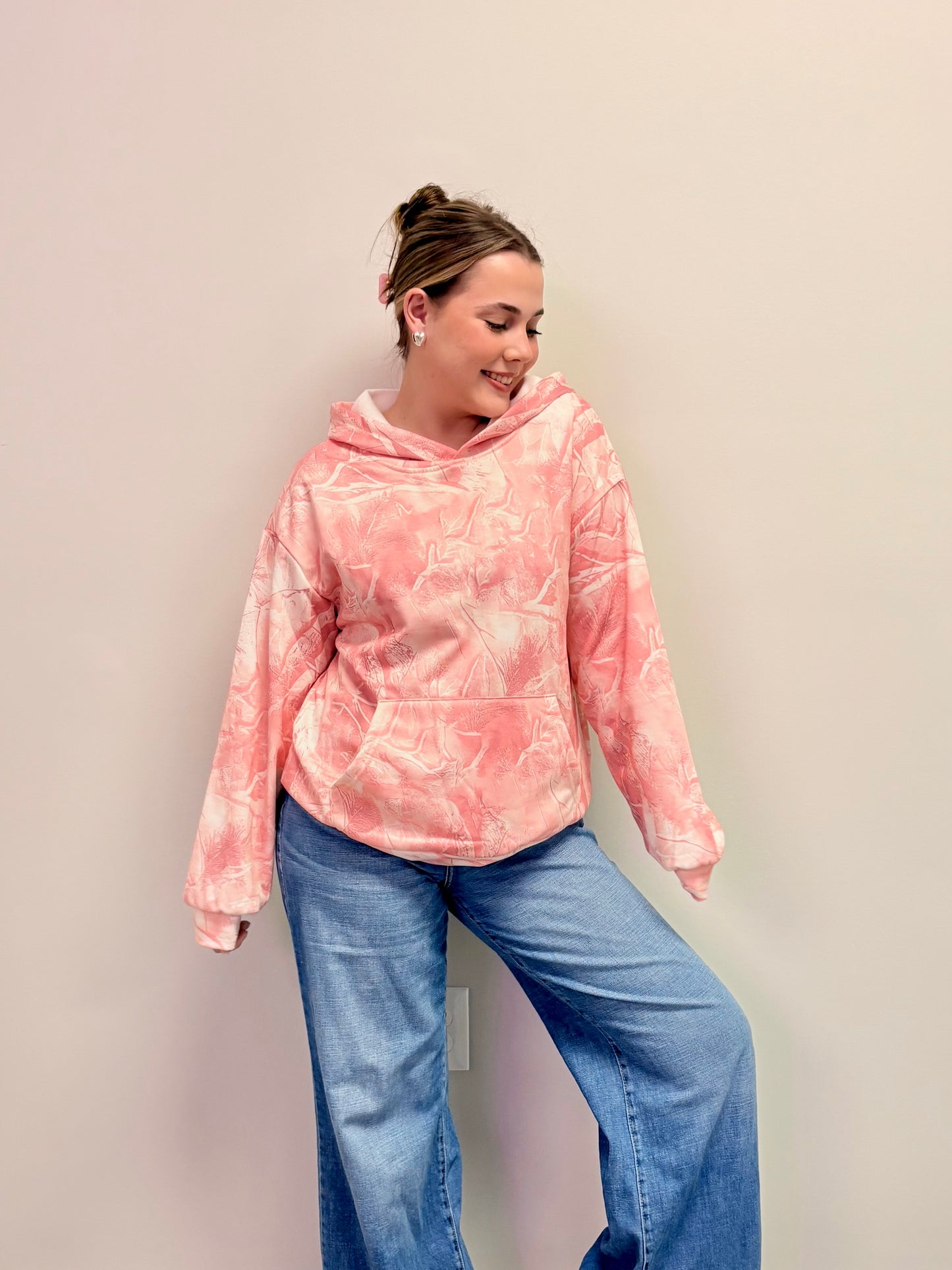 Oversized Pink Rodeo Camo Hoodie