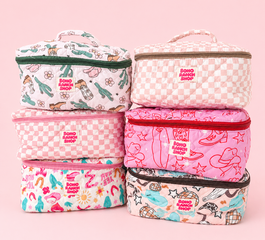 Cowgirl Quilted Cosmetic Bag