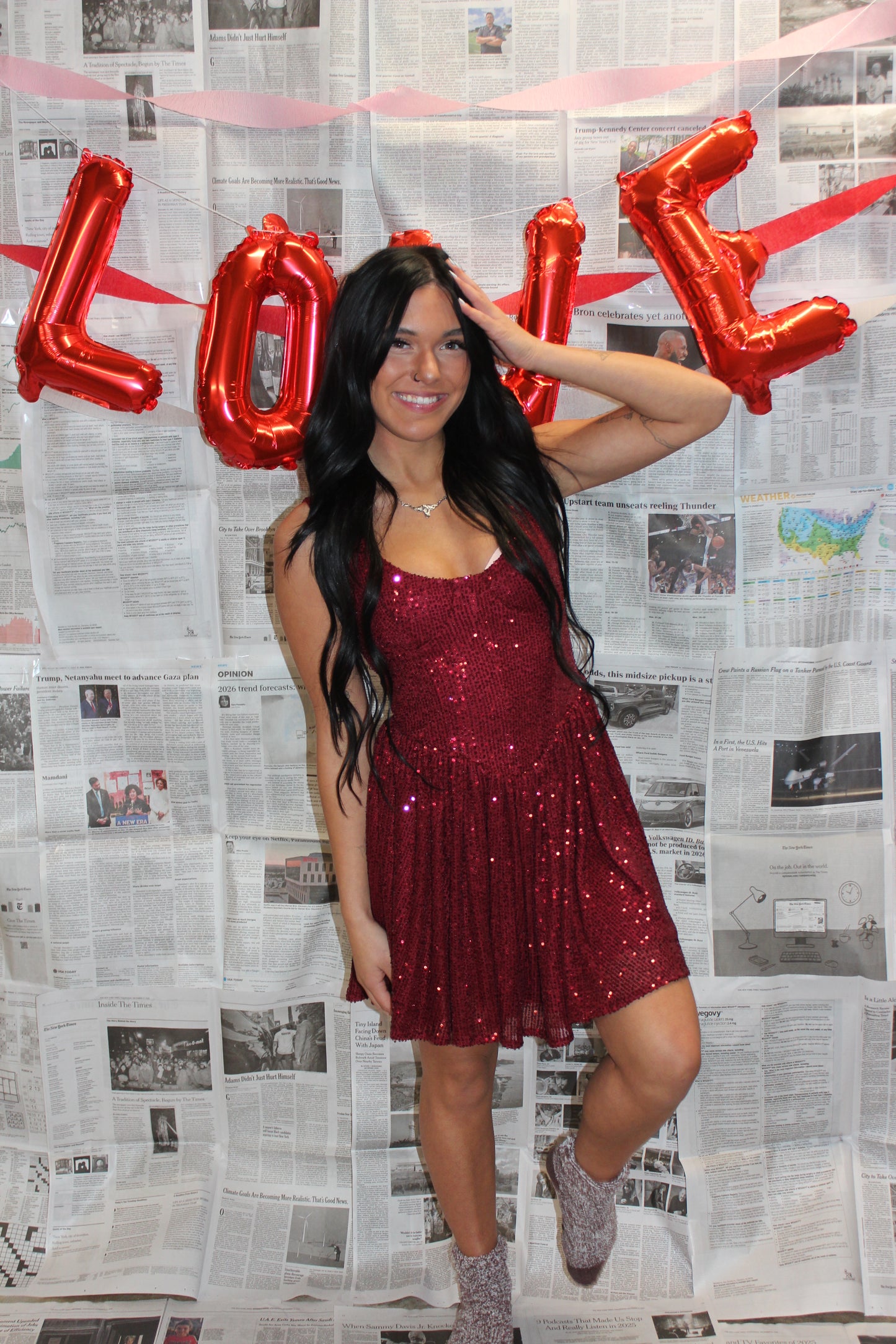 Red Flared Mini Dress