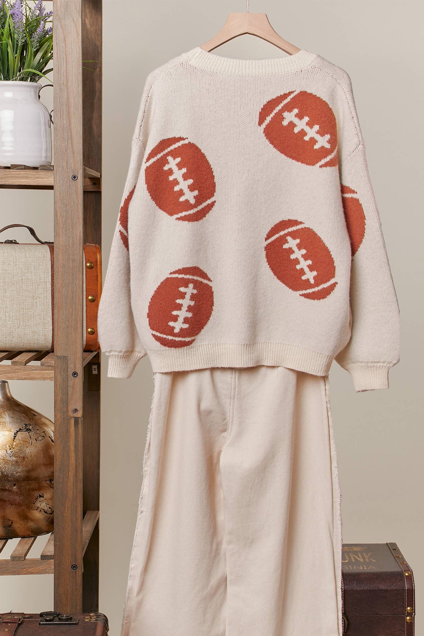 Football Button Knit Cardigan