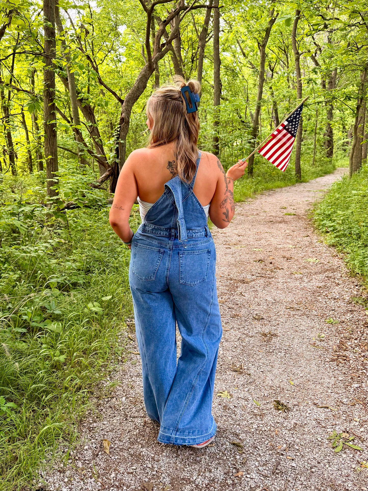 Wide Throwback Denim Overalls
