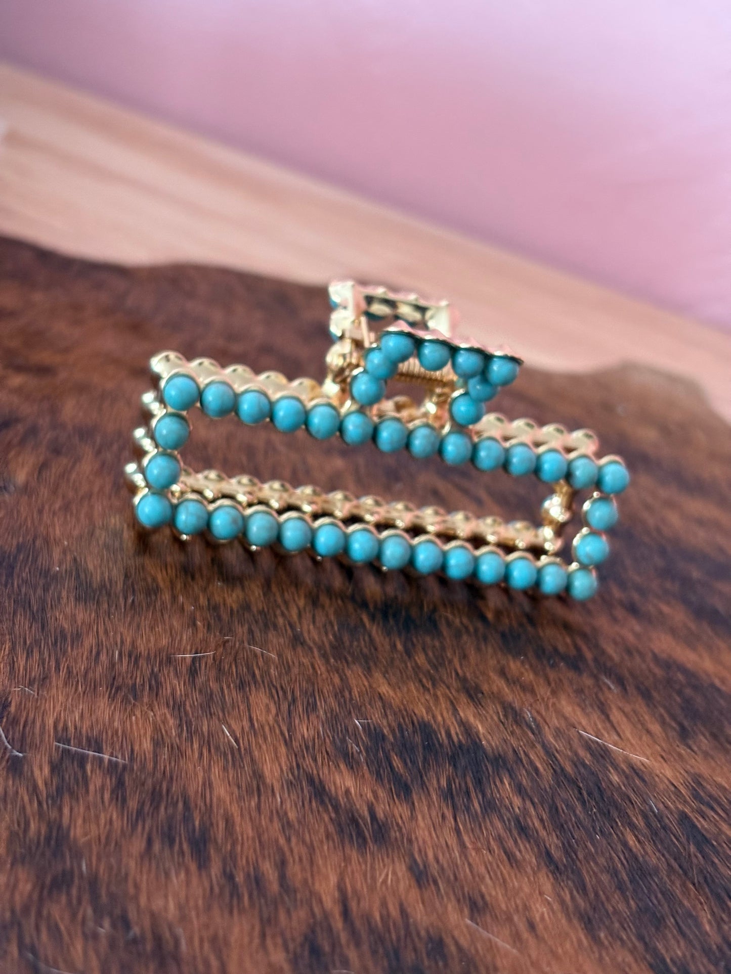 Turquoise Stone Claw Clip