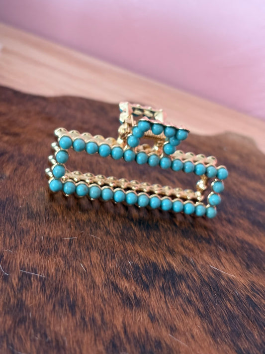 Turquoise Stone Claw Clip