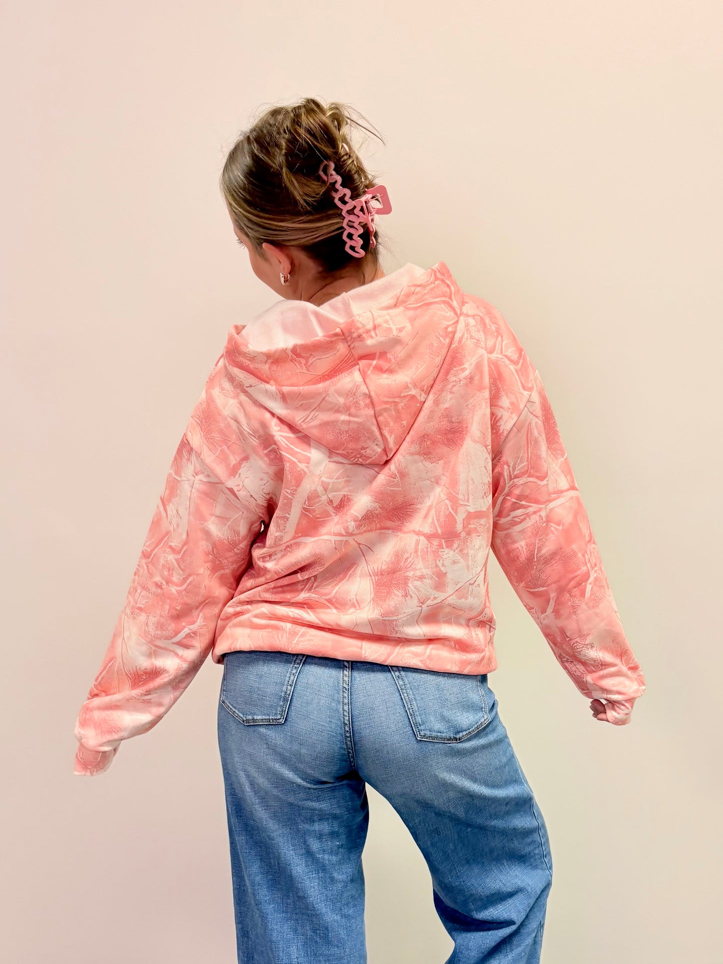 Oversized Pink Rodeo Camo Hoodie