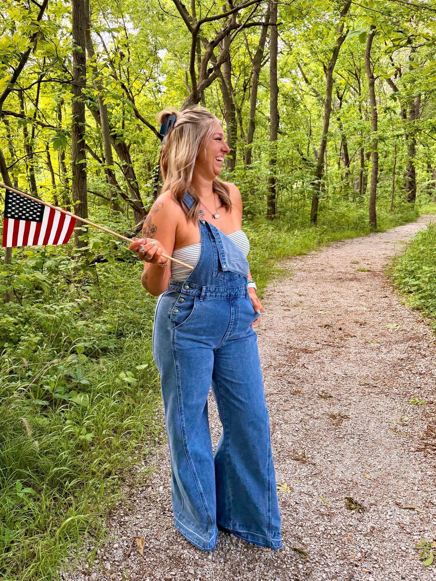 Wide Throwback Denim Overalls