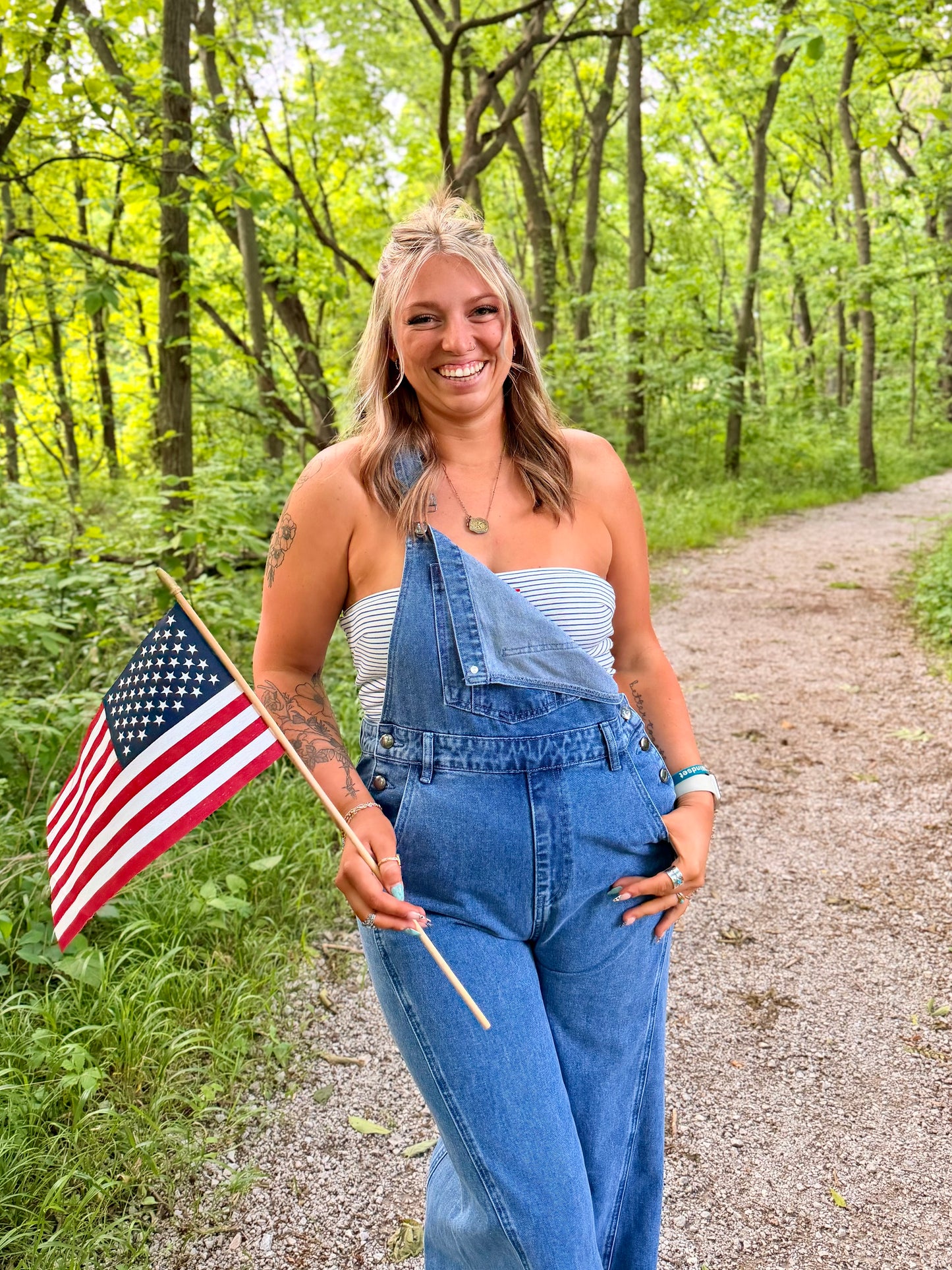 Wide Throwback Denim Overalls