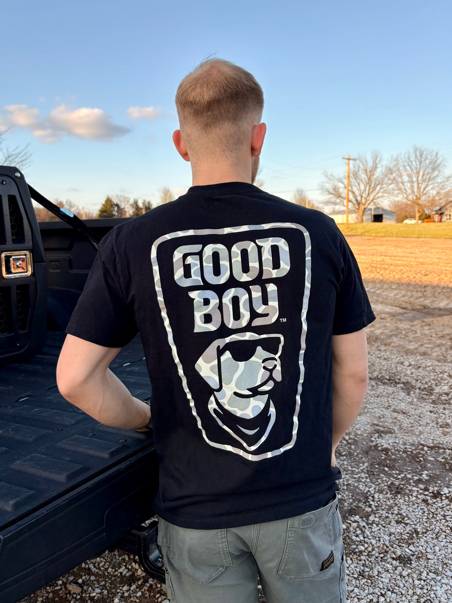 Good Boy Black Camo Tee