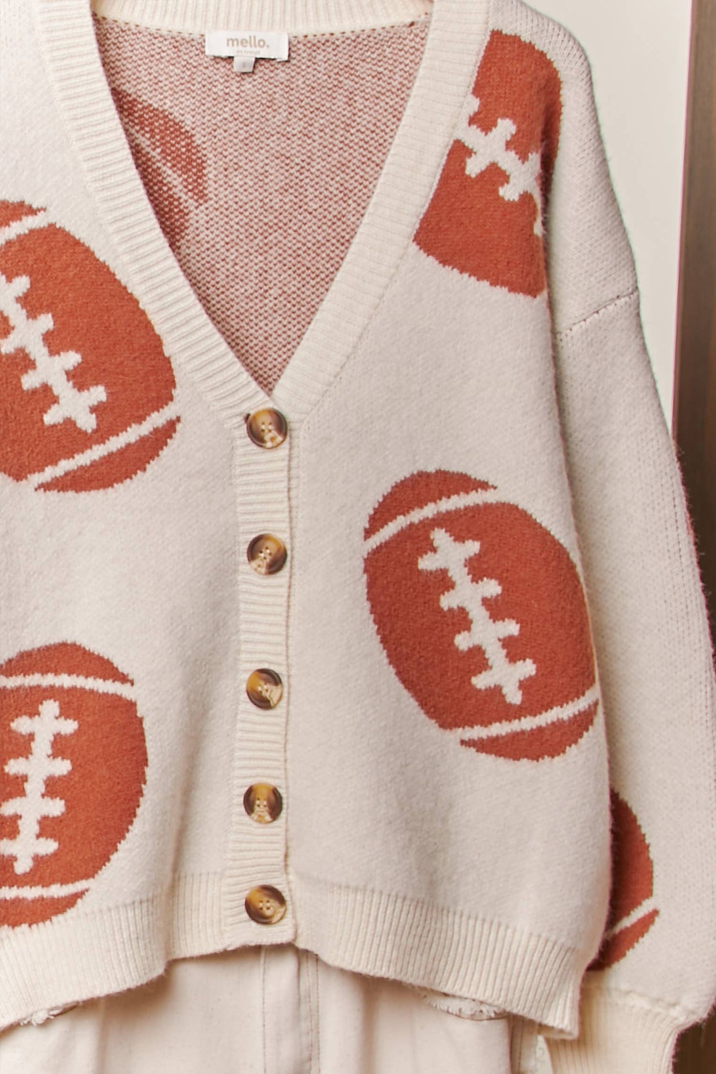 Football Button Knit Cardigan
