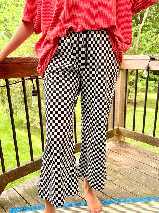 Black Checkered Lounge Pants