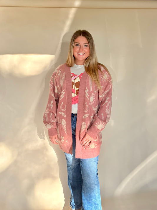 Pink Cowgirl Cardigan