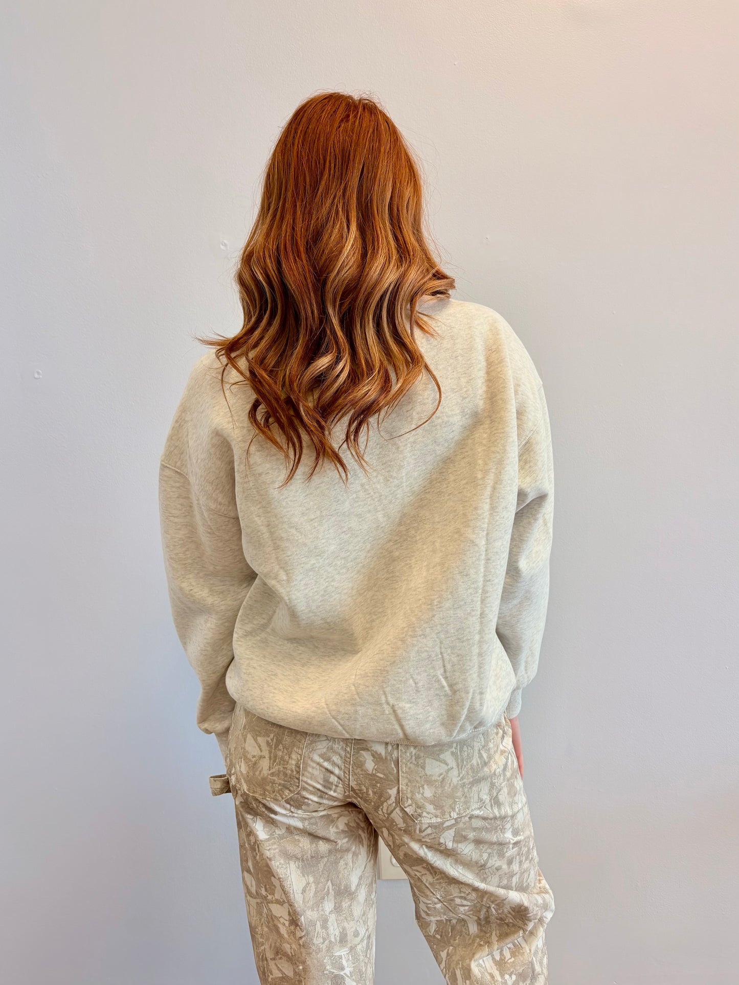 Grey Mock Neck Oversized Sweatshirt