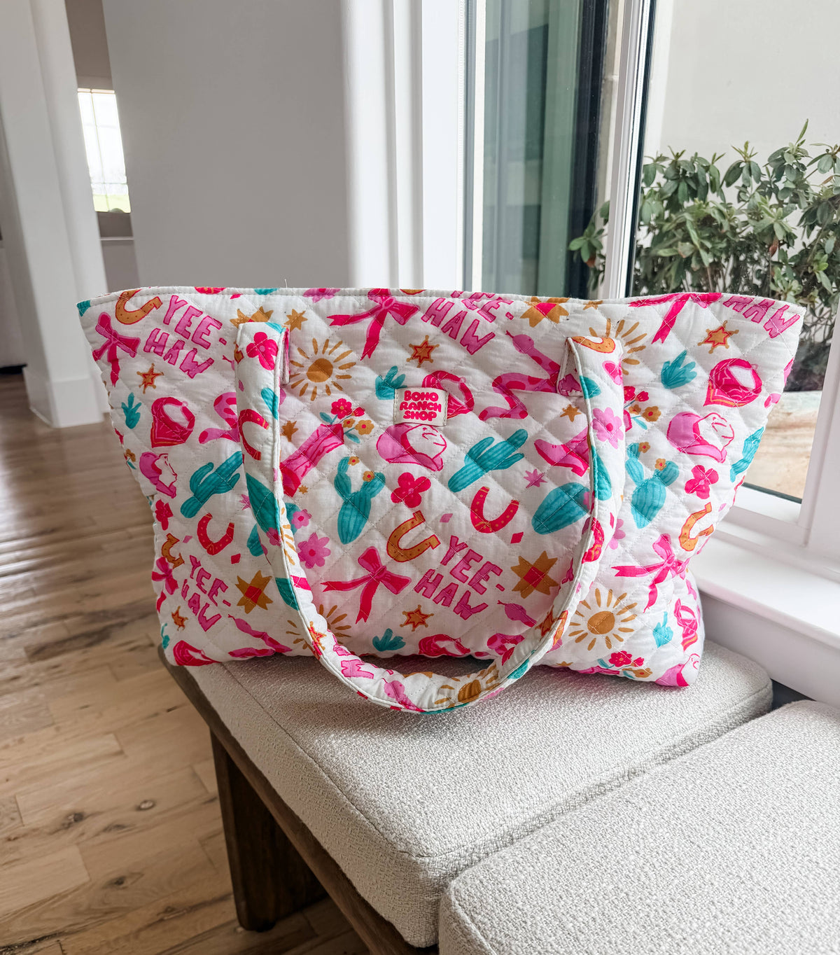 Cowgirl Quilted Carryall Tote Bag