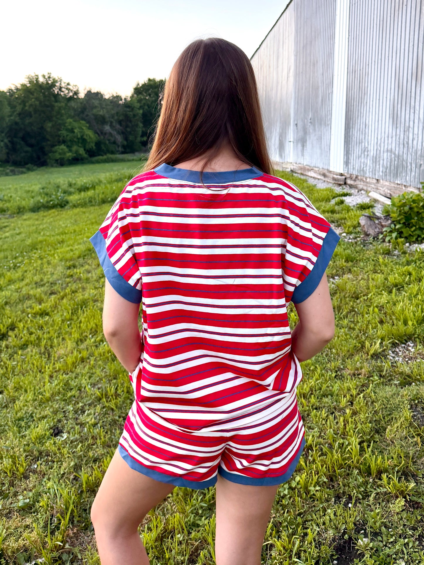 Americana Striped Lounge Set