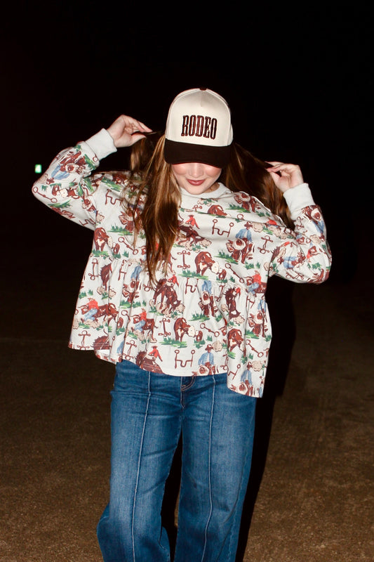 Cowhand Ruffle Sweatshirt