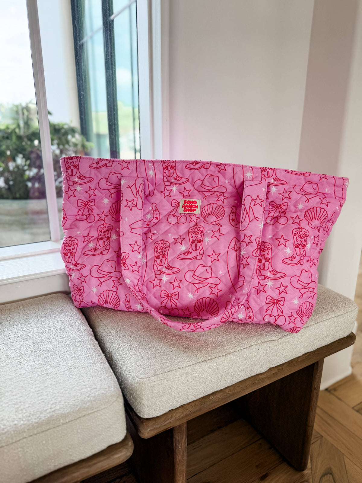 Cowgirl Quilted Carryall Tote Bag