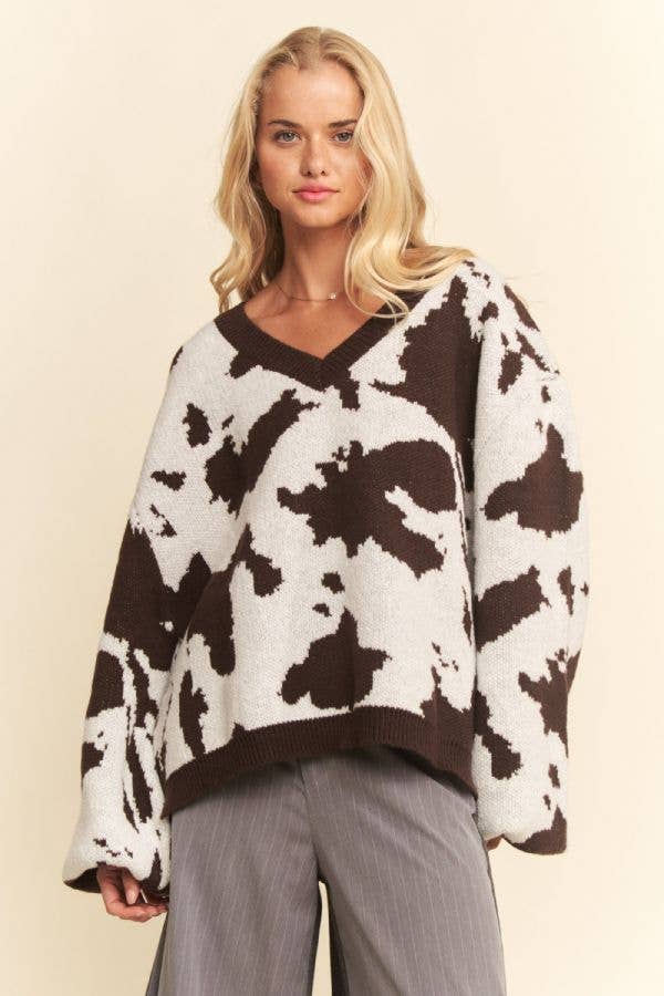 CHOCO COW V-NECK SWEATER